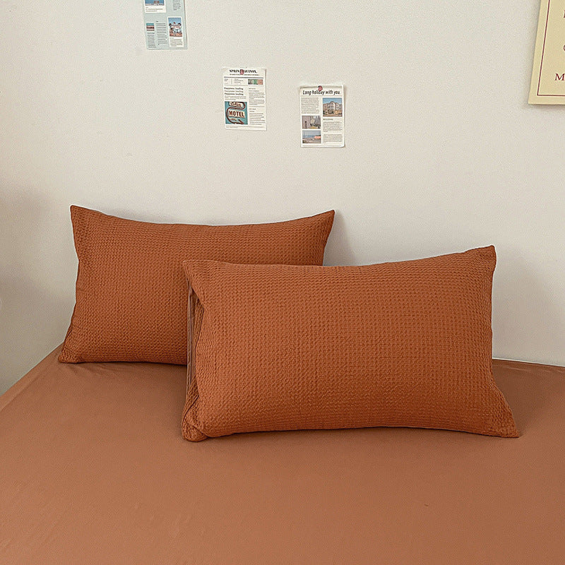 Premium Waffle Weave Breathable Cotton Bed Sheet Set