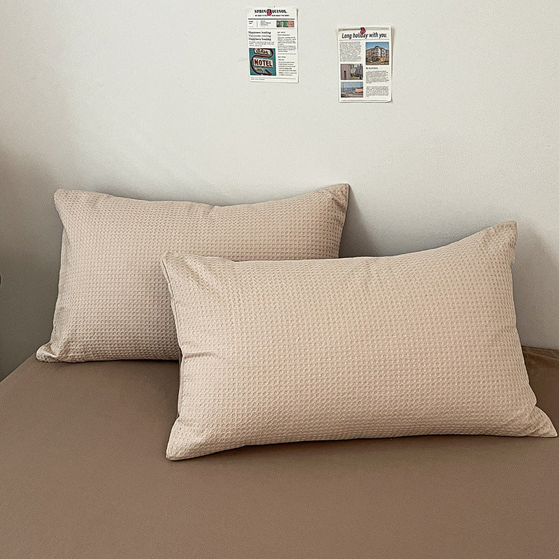 Premium Waffle Weave Breathable Cotton Bed Sheet Set