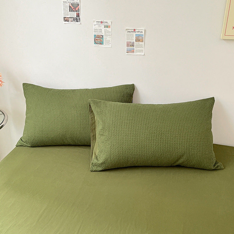 Premium Waffle Weave Breathable Cotton Bed Sheet Set