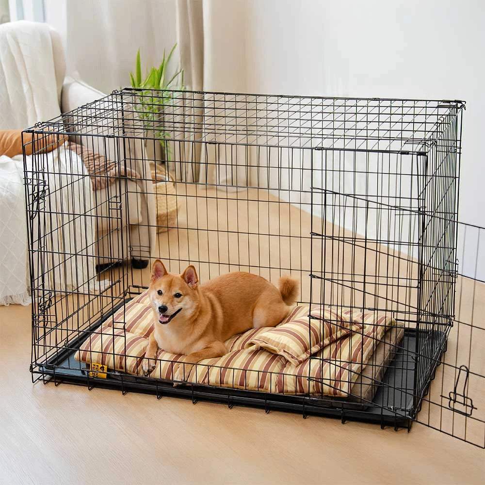 Trendy Striped Detachable Dual-layer Orthopedic Dog Bed With Pillow - CloudNap