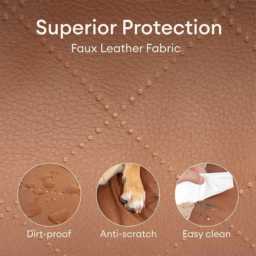 Luxe Faux Leather&Plush Removable Sponge Orthopedic Dog Bed - WarmRest