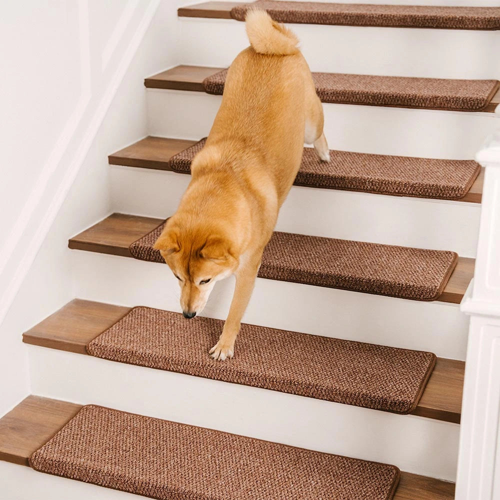 Trañas de escaleras de alfombra lavables sin cinta antideslizante