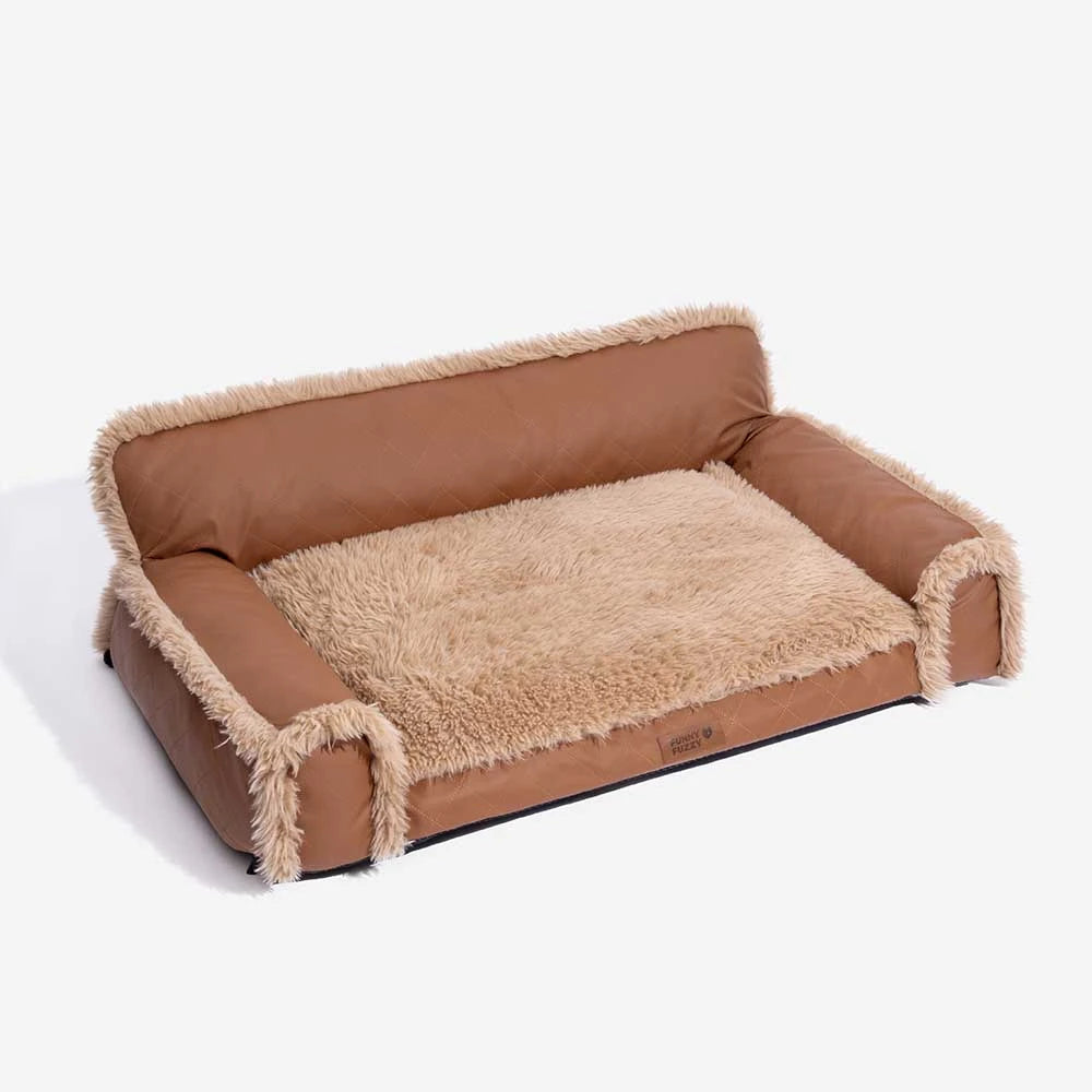 Luxe Faux Leather&Plush Removable Sponge Orthopedic Dog Bed - WarmRest