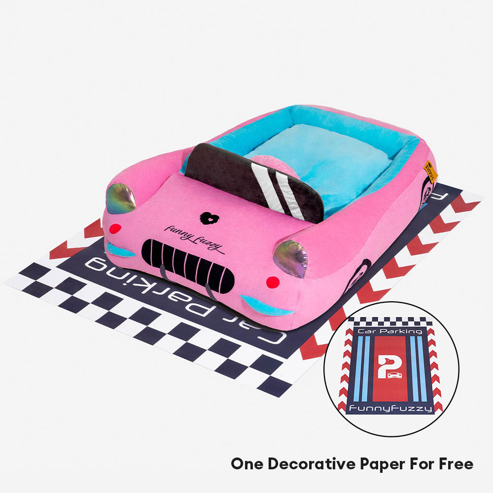 Classic Convertible Race Car Bolster Pet Bed - Fast&Fur