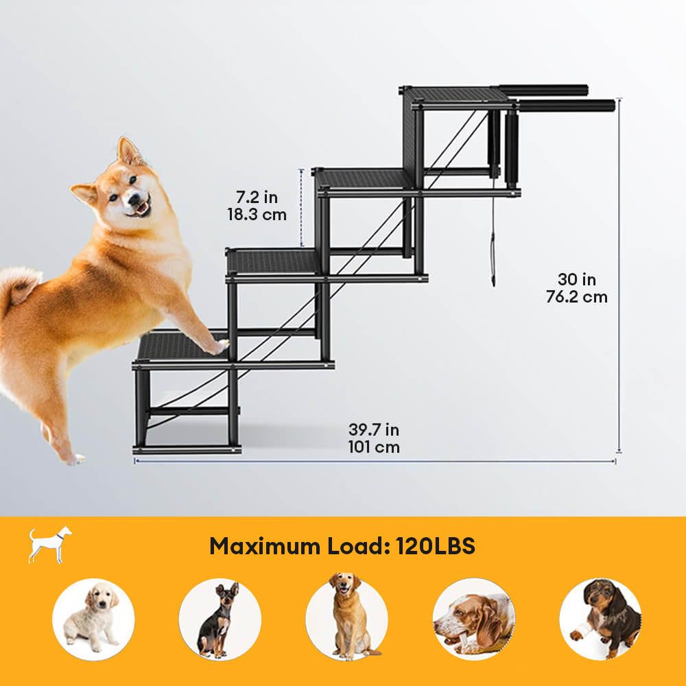 Travel Portable Foldable 4-Steps Non-Slip Dog Car Stair