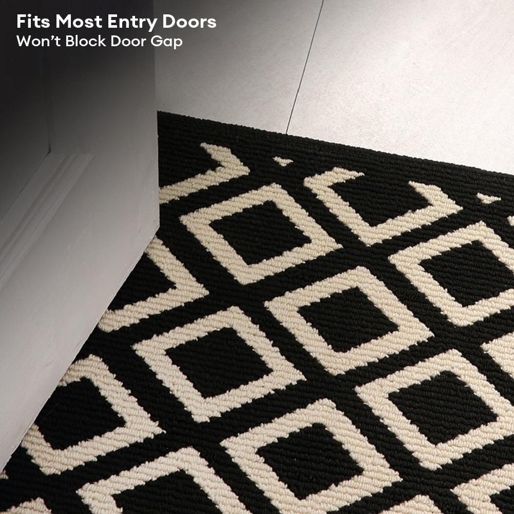 Modern Checkered Anti-Stain Non-Slip Front Door Mat for Muddy Dog Paws