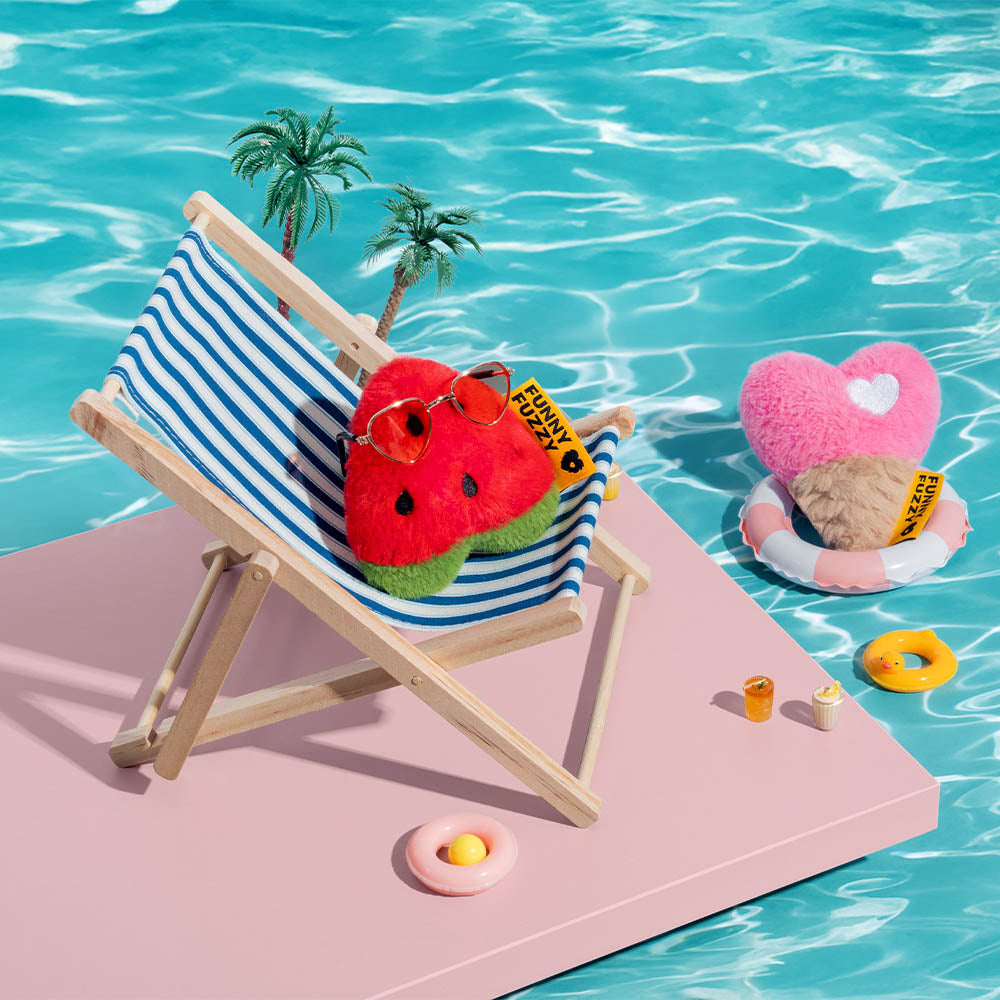 FUNNYFUZZY Summer JuicyBite Plush Squeaky Dog Toy – Watermelon