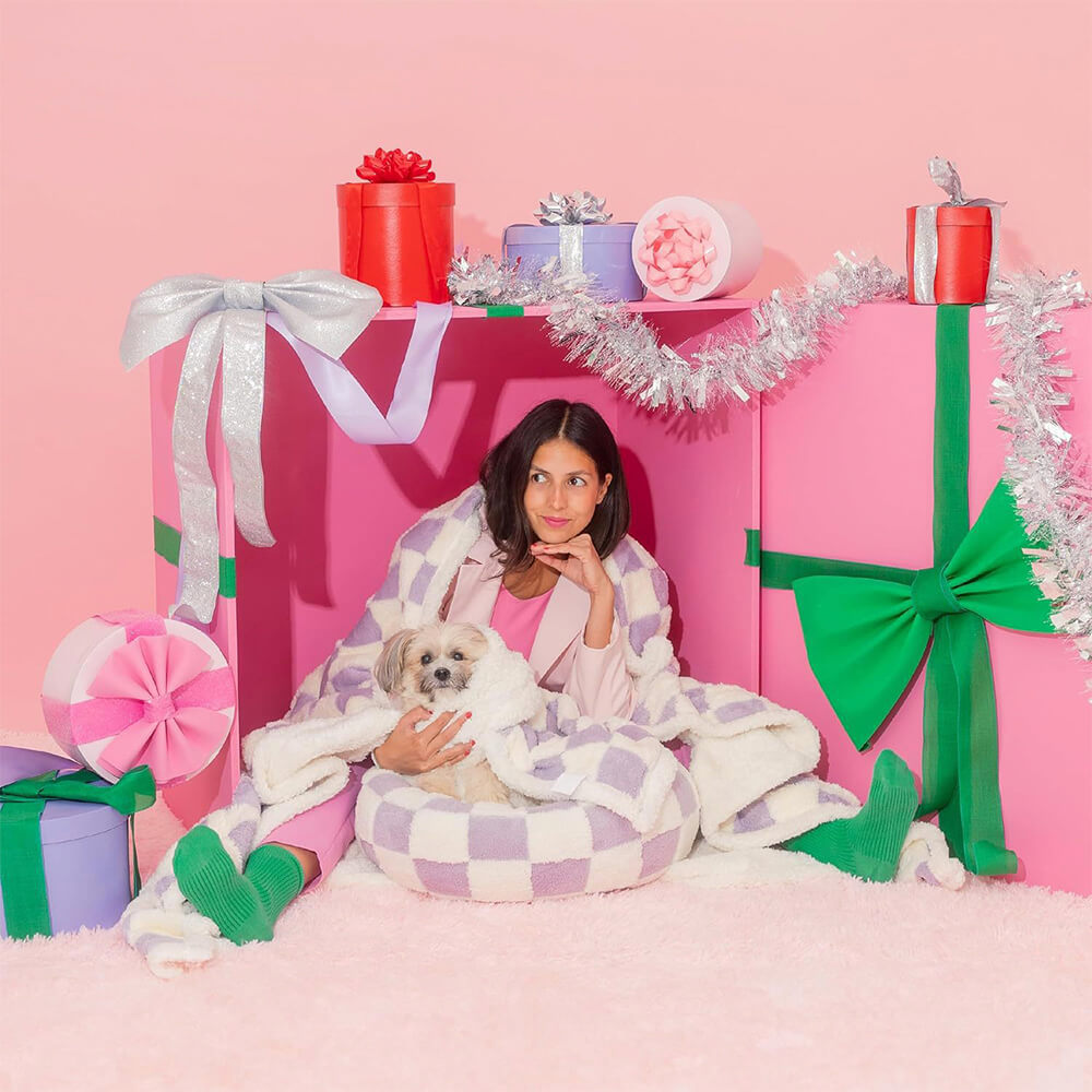 Cloud Flocked Water Water-Funcional Sherpa Dog Manket