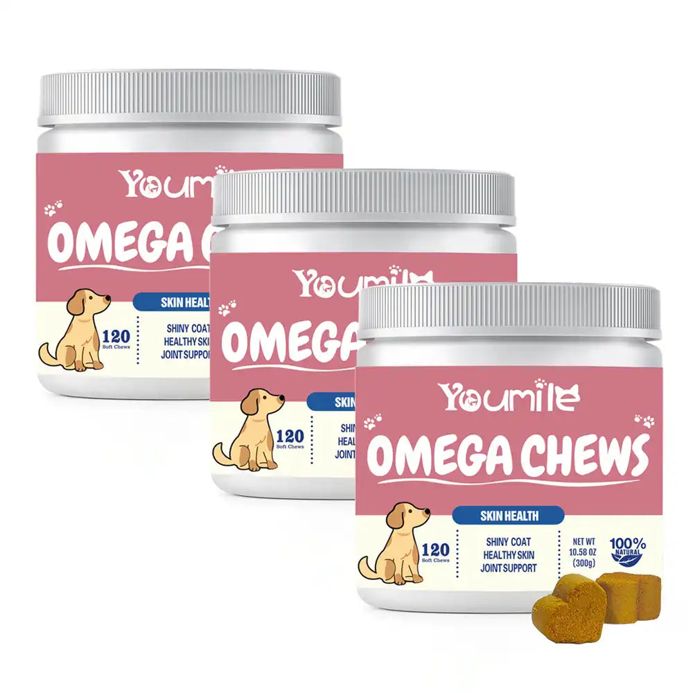 Dog Omega Soft Chews Healthy Skin & Coat Supplement - 120 Count