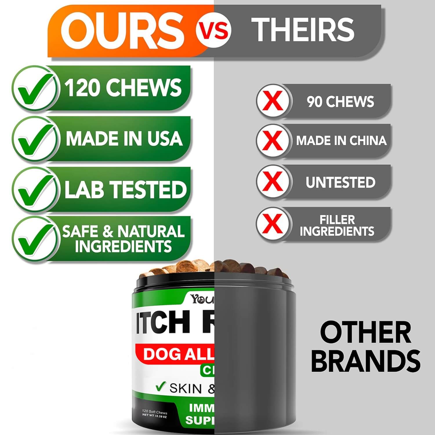 Allergy Relief Soft Chews for Dogs - Soothing Itching and Enhancing Immune Support