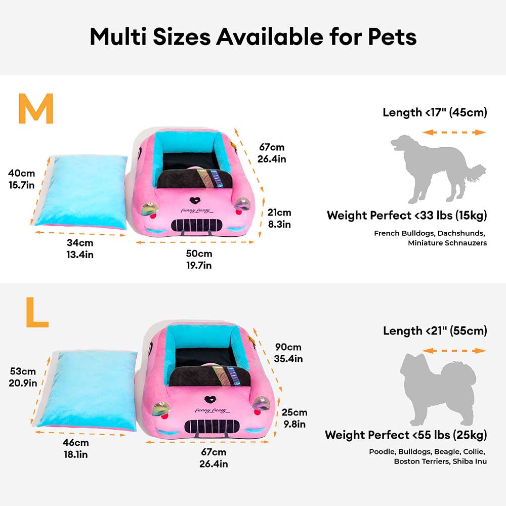 Classic Convertible Race Car Bolster Pet Bed - Fast&Fur