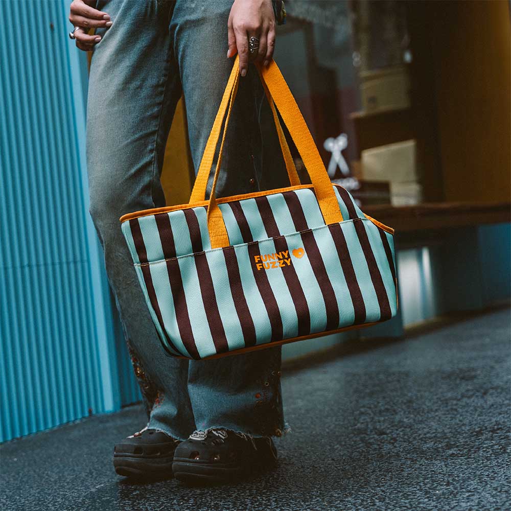 Stripe Eco-friendly Waterproof Breathable Mesh Safe Pet Carrier - CityBreeze