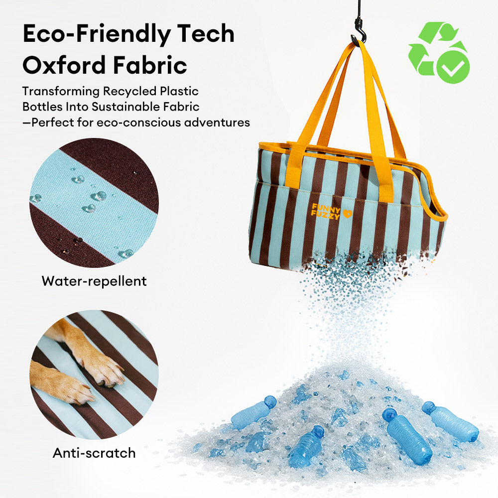 Stripe Eco-friendly Waterproof Breathable Mesh Safe Pet Carrier - CityBreeze