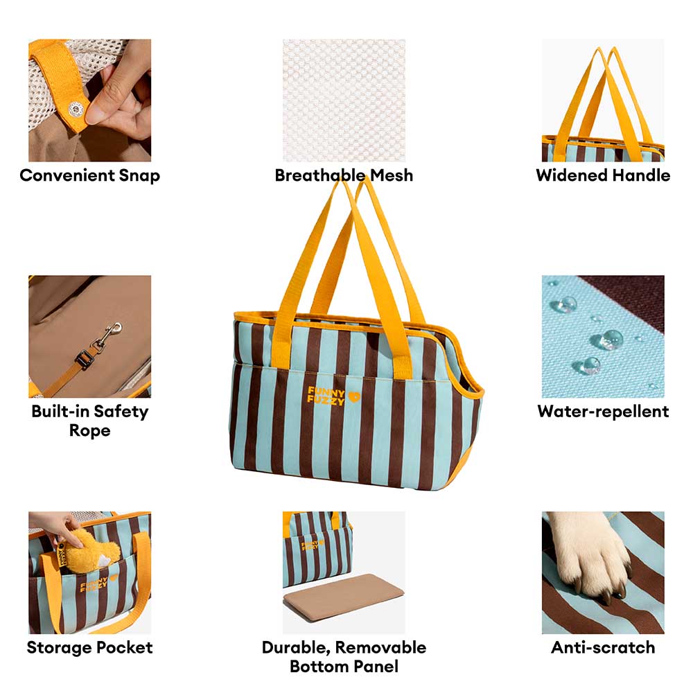 Stripe Eco-friendly Waterproof Breathable Mesh Safe Pet Carrier - CityBreeze