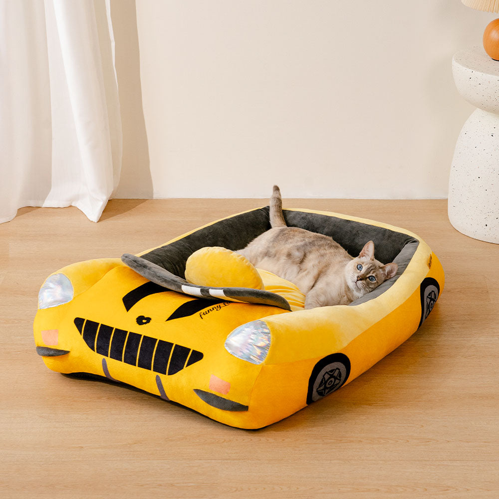 Classic Convertible Race Car Bolster Cat Bed - Fast&Fur