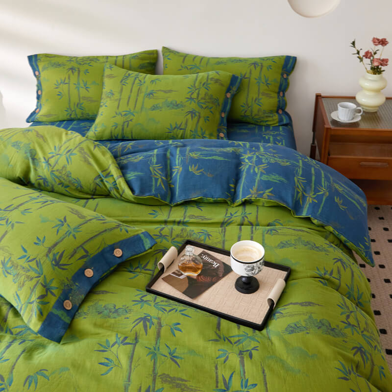 Double-Layer Cotton Yarn-Dyed Comfortable Stylish Bed Sheet Set