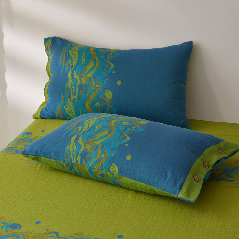 Double-Layer Cotton Yarn-Dyed Comfortable Stylish Bed Sheet Set