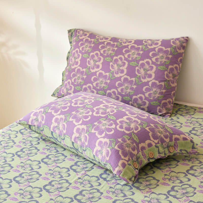 Double-Layer Cotton Yarn-Dyed Comfortable Stylish Bed Sheet Set