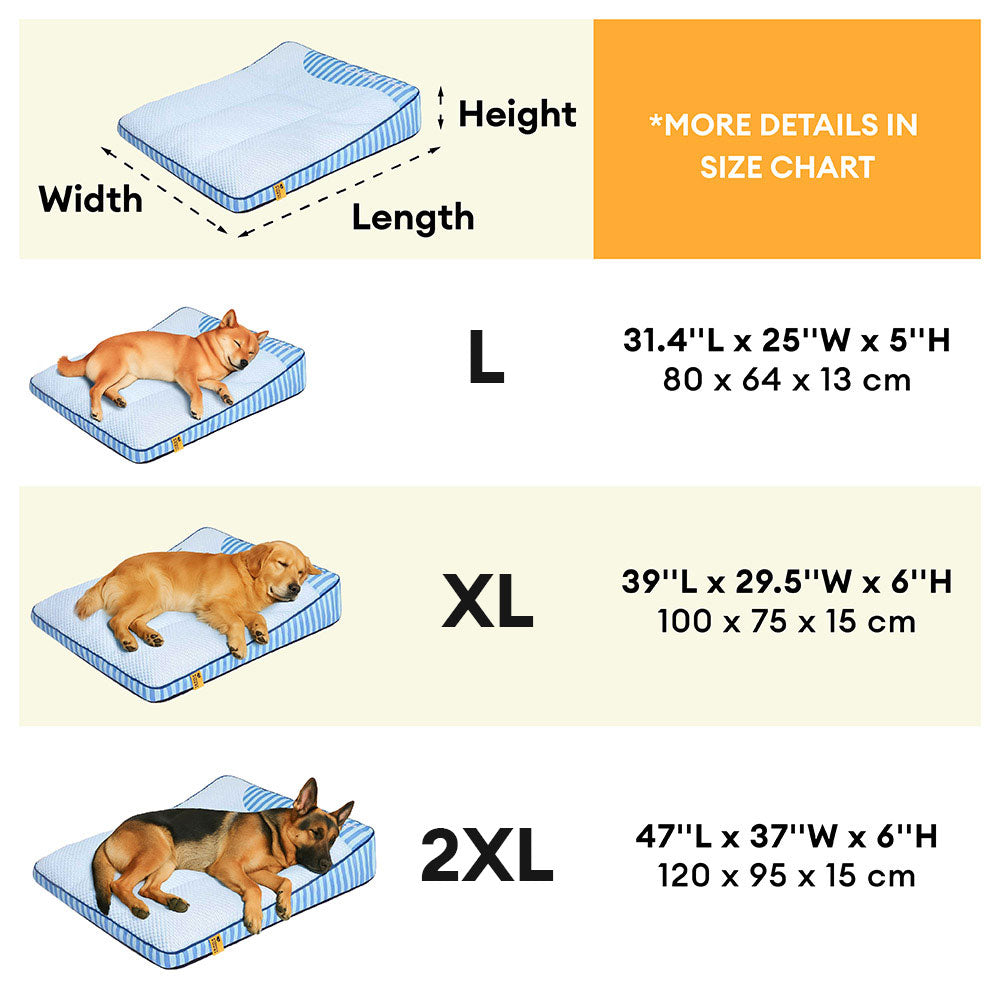 Extra Large Cooling Washable Rectangle Orthopedic Dog Bed - Cooling Nap