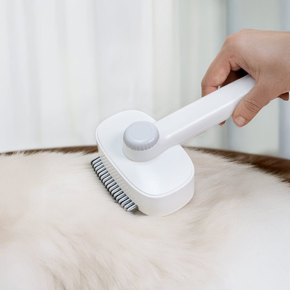 2 In 1 Self-Cleaning Dual-Head Shedding and Dematting Tool Pet Grooming Brush