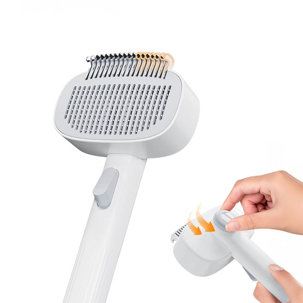 2 In 1 Self-Cleaning Dual-Head Shedding and Dematting Tool Pet Grooming Brush
