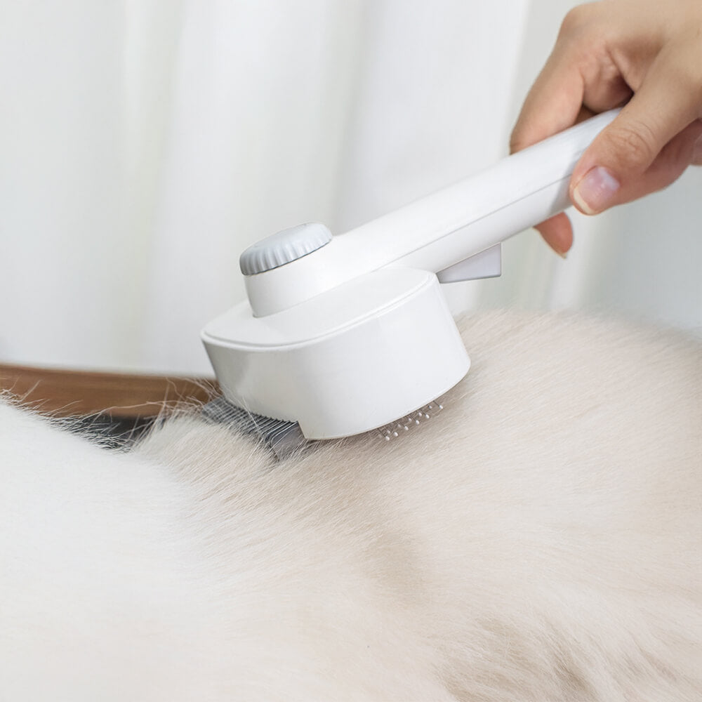 2 In 1 Self-Cleaning Dual-Head Shedding and Dematting Tool Pet Grooming Brush