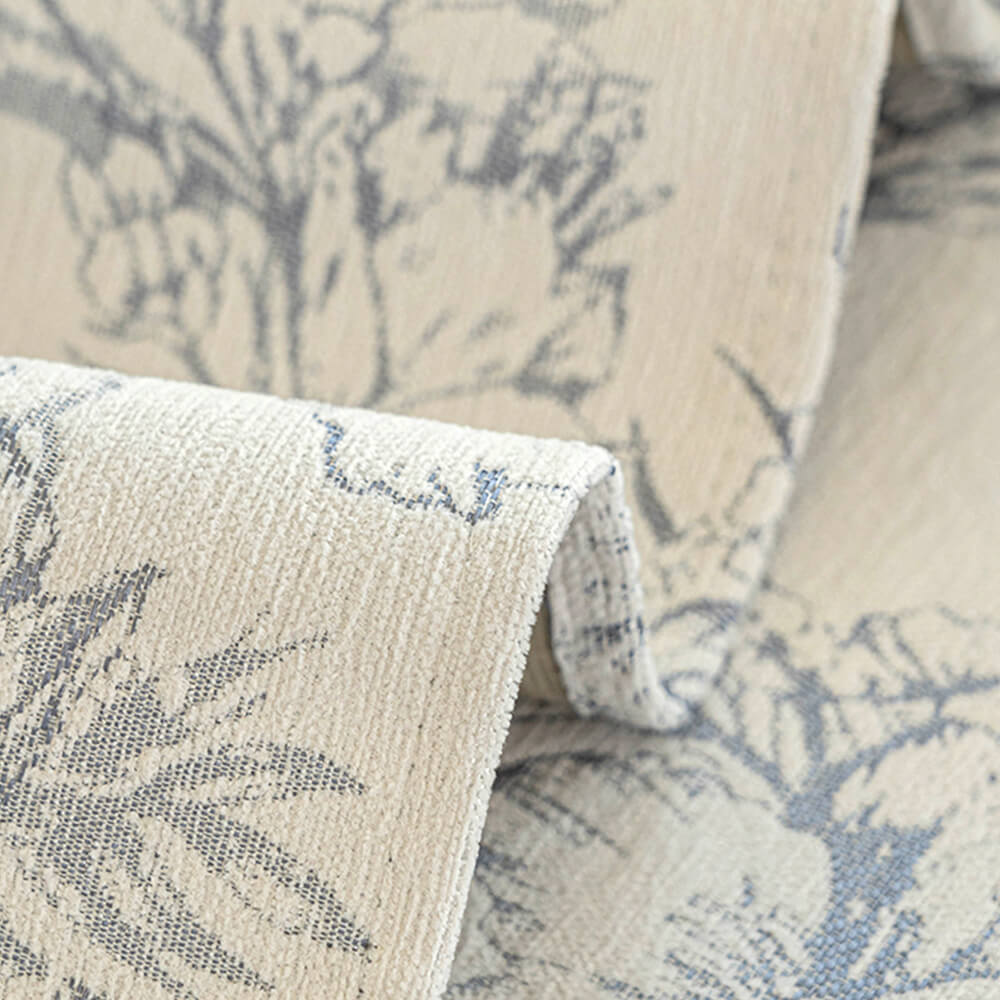 Chenille Floral Ruffle Design Anti-Slip Couch Cover