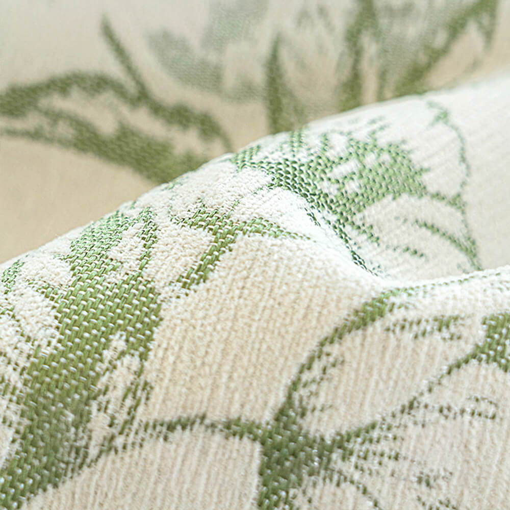 Chenille Floral Ruffle Design Anti-Slip Couch Cover