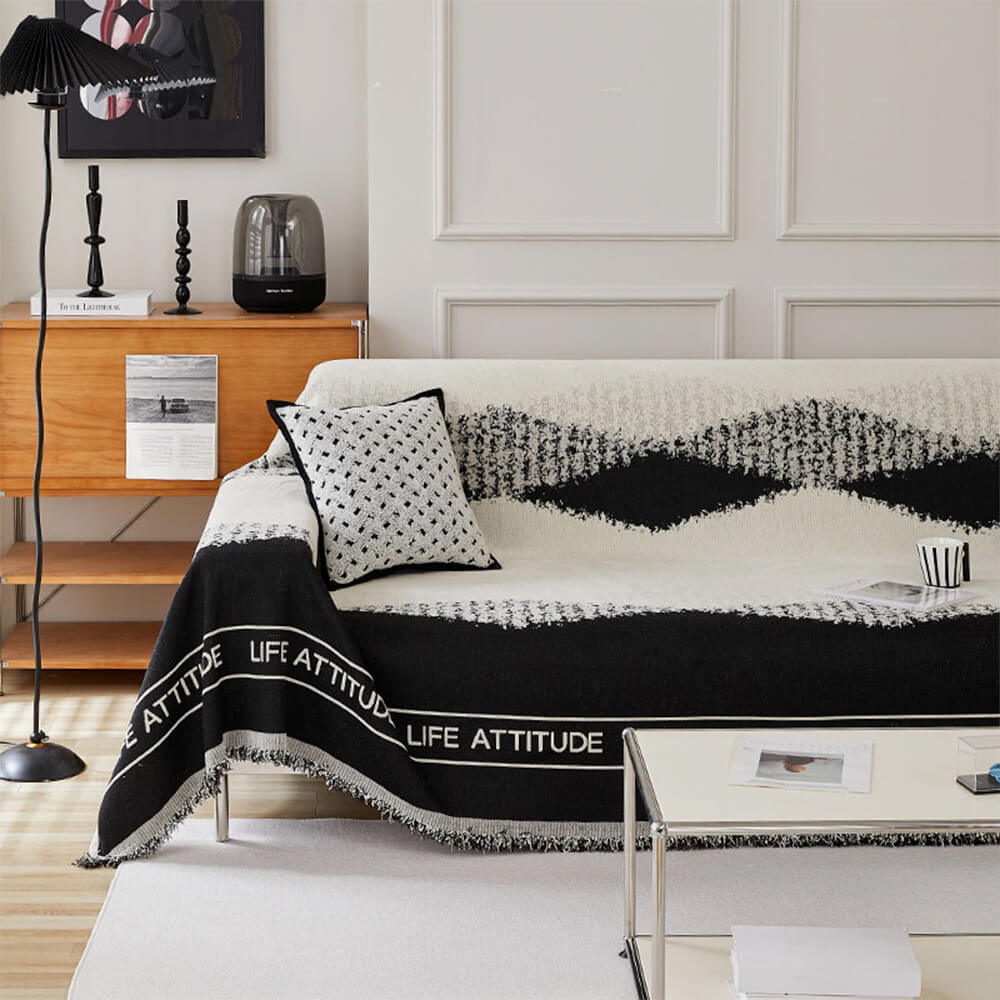 Chenille Short Velvet Artistic Pattern Throw Couch Cover