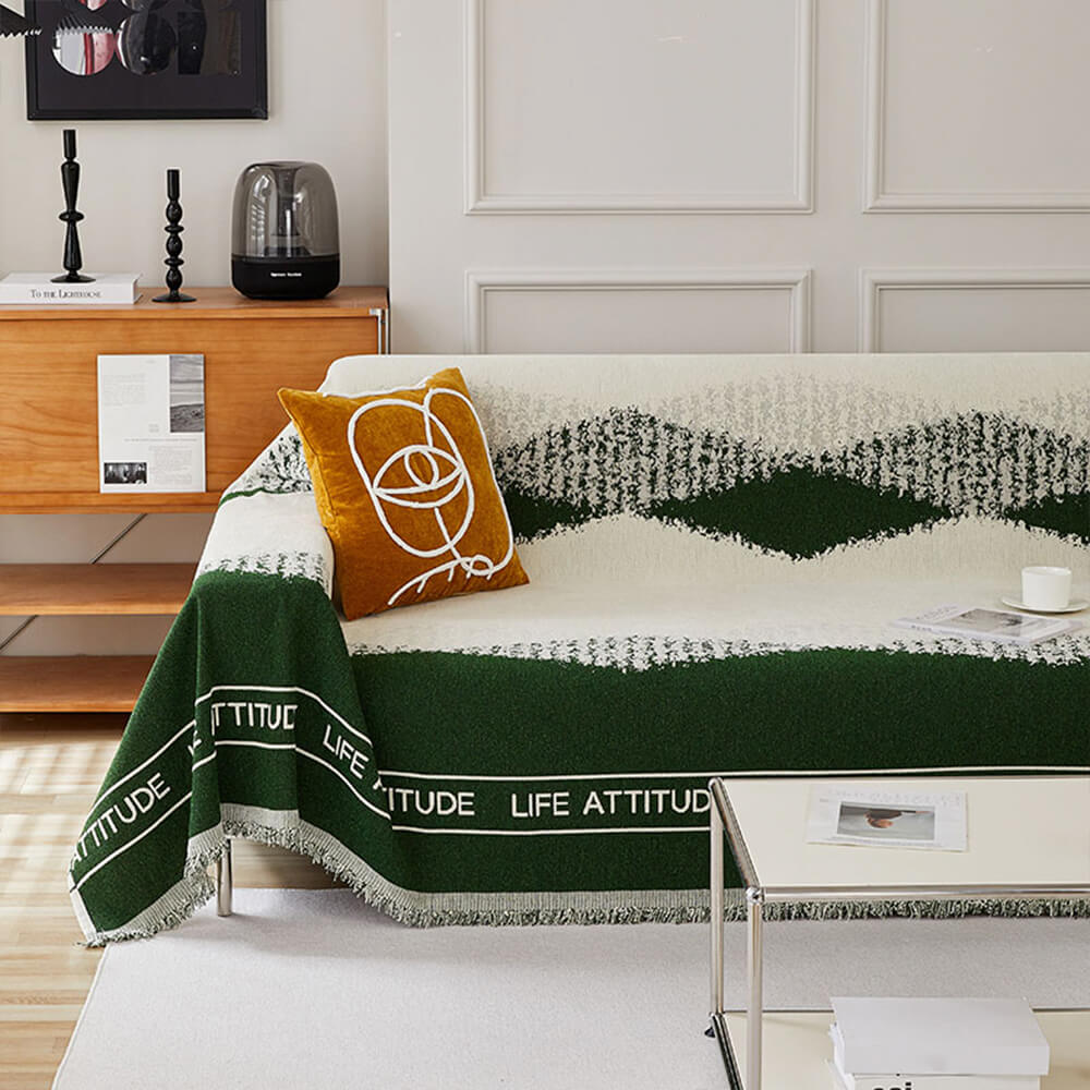 Chenille Short Velvet Artistic Pattern Throw Couch Cover