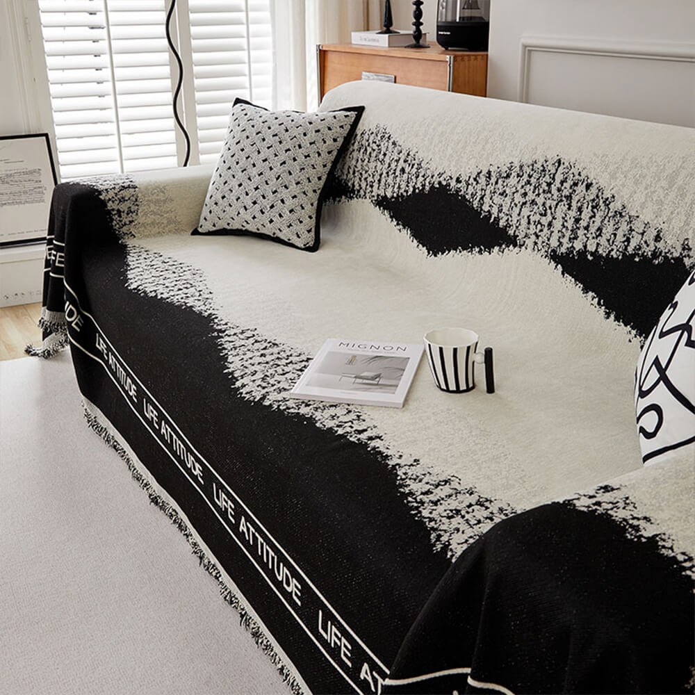Chenille Short Velvet Artistic Pattern Throw Couch Cover