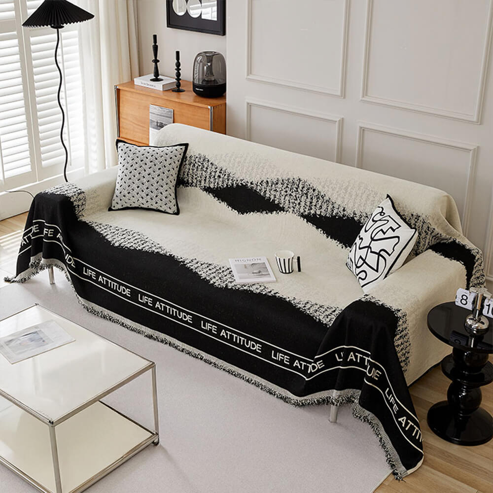 Chenille Short Velvet Artistic Pattern Throw Couch Cover