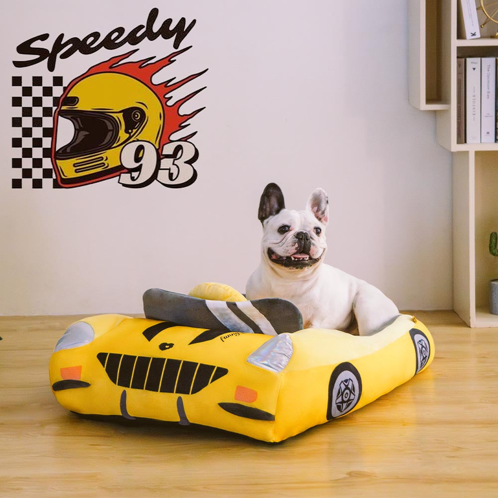 Classic Convertible Race Car Bolster Pet Bed - Fast&Fur