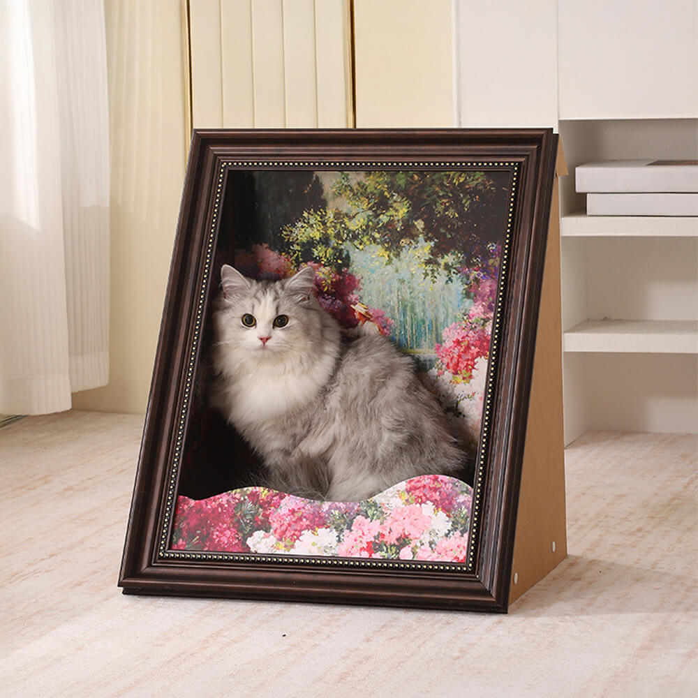 Classic Oil Painting Art-Inspired Decor 3D Cat Scratcher Cat Bed