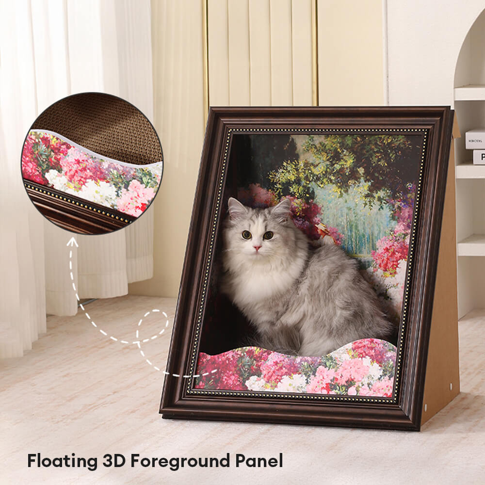 Classic Oil Painting Art-Inspired Decor 3D Cat Scratcher Cat Bed