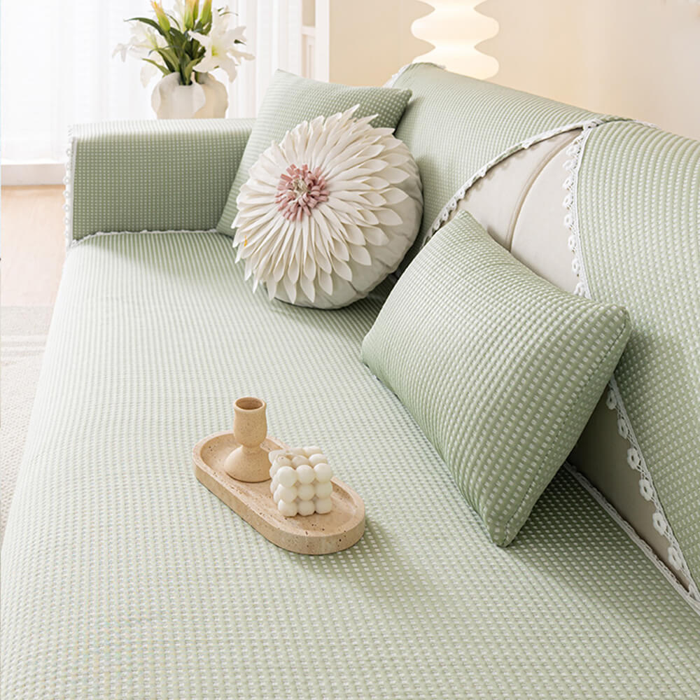 Cooling Pad Design with Delicate Lace Trim and Icy Touch Couch Cover