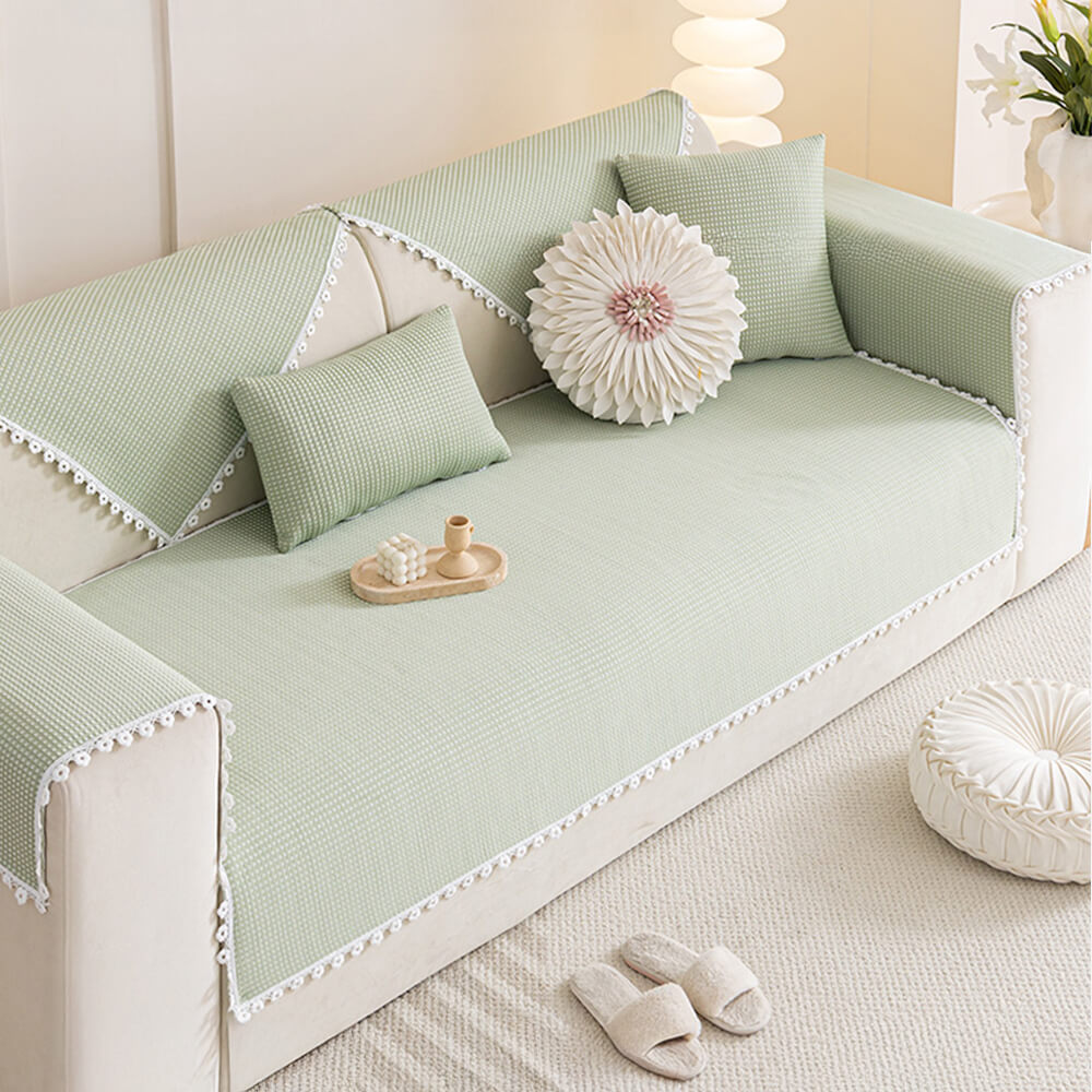 Cooling Pad Design with Delicate Lace Trim and Icy Touch Couch Cover