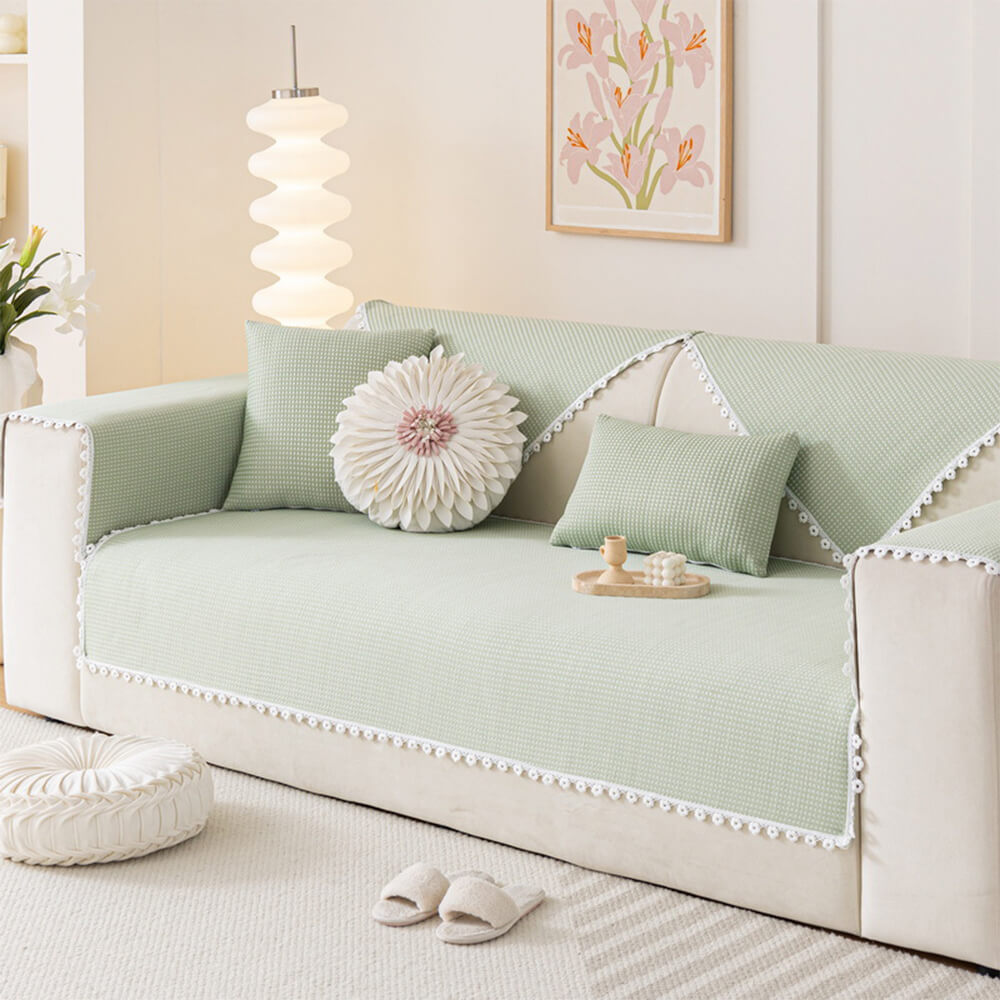Cooling Pad Design with Delicate Lace Trim and Icy Touch Couch Cover
