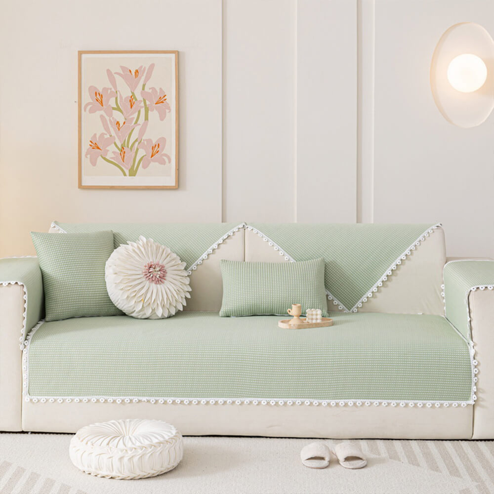 Cooling Pad Design with Delicate Lace Trim and Icy Touch Couch Cover
