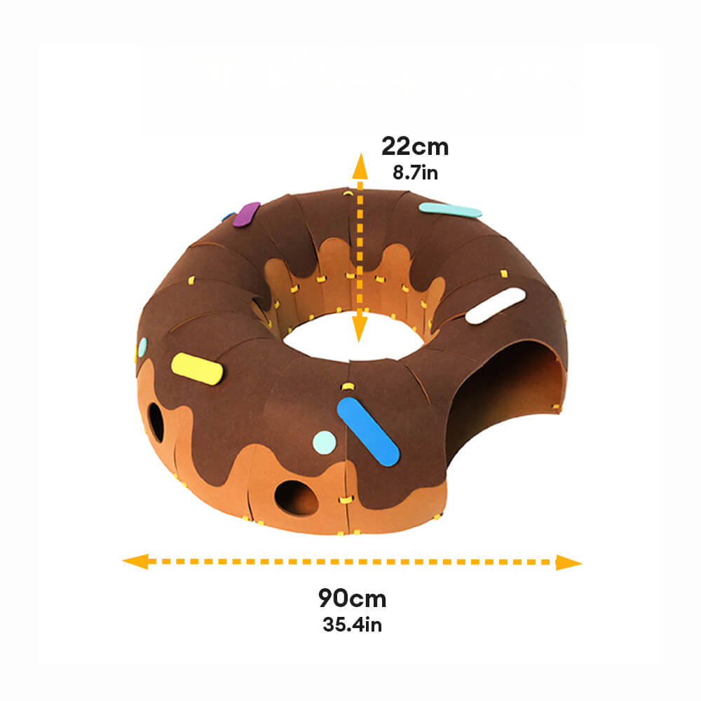 Donut-Shaped Felt Play Tunnel for Cats – Fun and Cozy Cat Tunnel