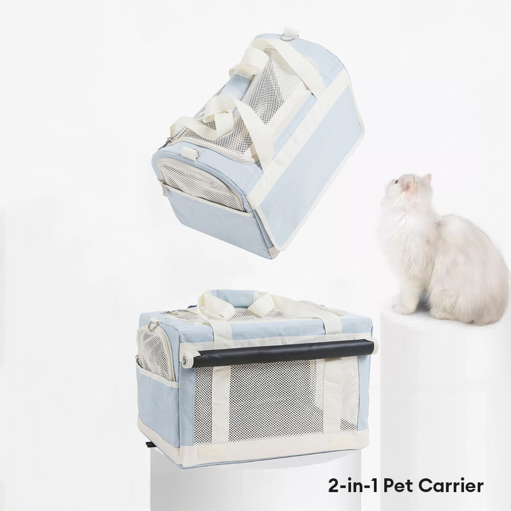 Double-Layer Spacious Multi-Cat Travel Rolling Pet Carrier Bag with Wheels