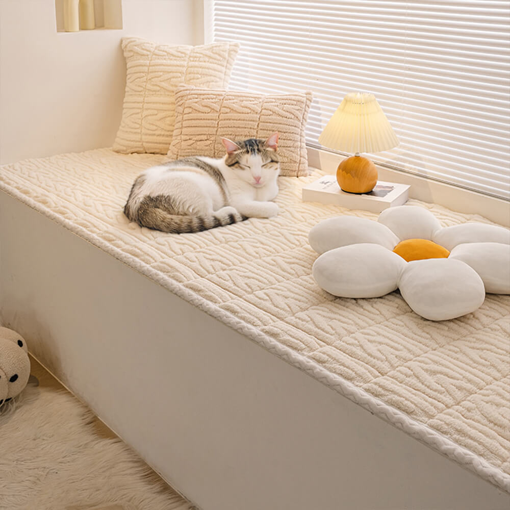 Elegant Textured Cotton Velvet Pet Mat Bed Couch Cover