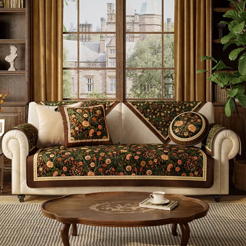 Garden Vintage Muebles de lujo Protectora de protección de la cubierta del sofá sin deslizamiento