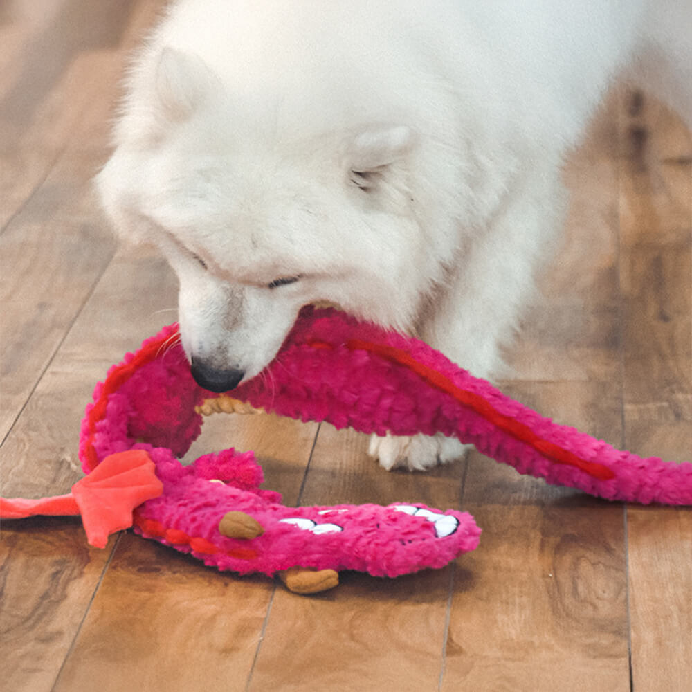 Interactive Crinkle Dragon Tug Toy for Dogs – Squeaky Chew & Pull Dog Toy