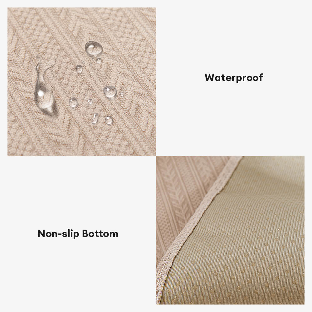 Minimalist Waterproof Wheat Stripe Design Chenille Couch Cover