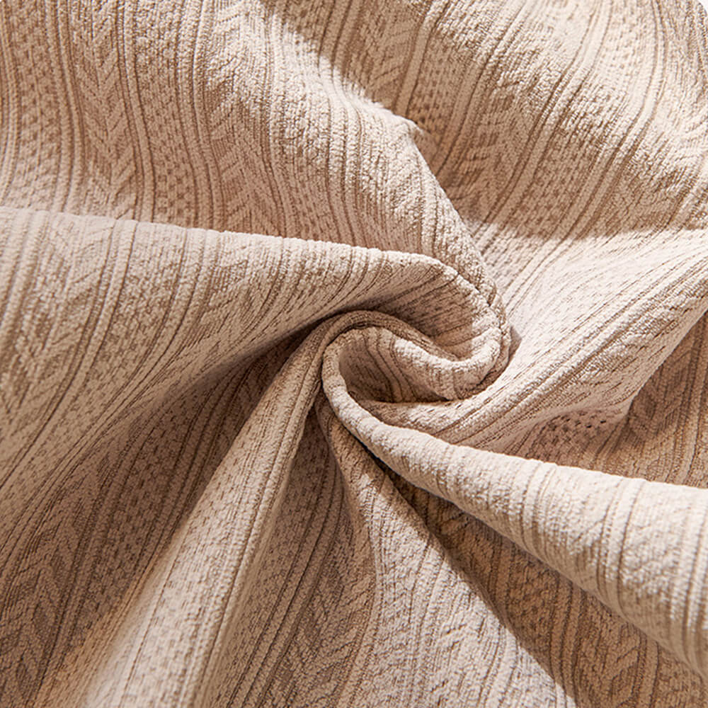Minimalist Waterproof Wheat Stripe Design Chenille Couch Cover