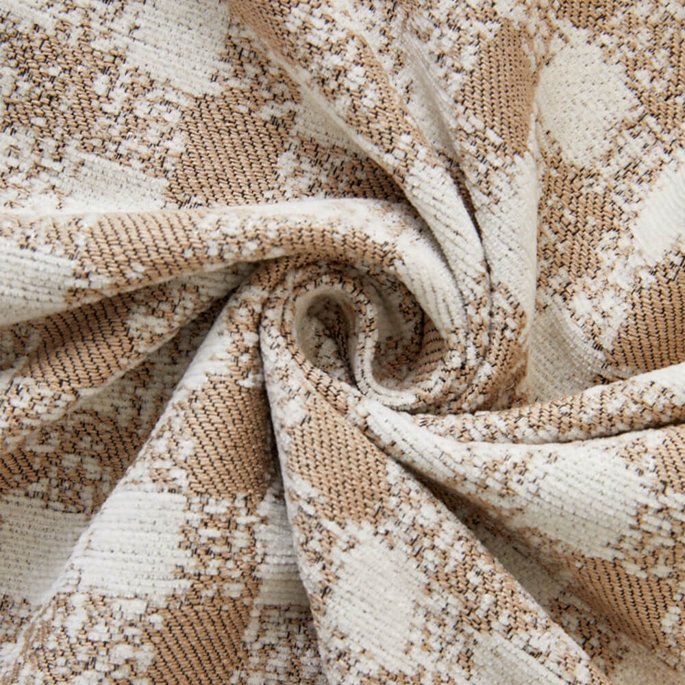 Retro Gingham Pattern Chenille with Decorative Tassels Throw Couch Cover