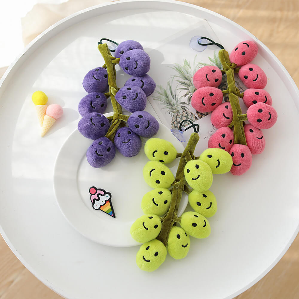 Soft and Interactive Grape Shaped Squeaky Dog Toy