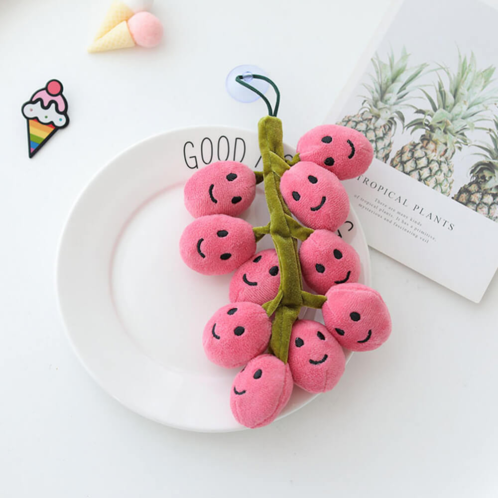 Soft and Interactive Grape Shaped Squeaky Dog Toy