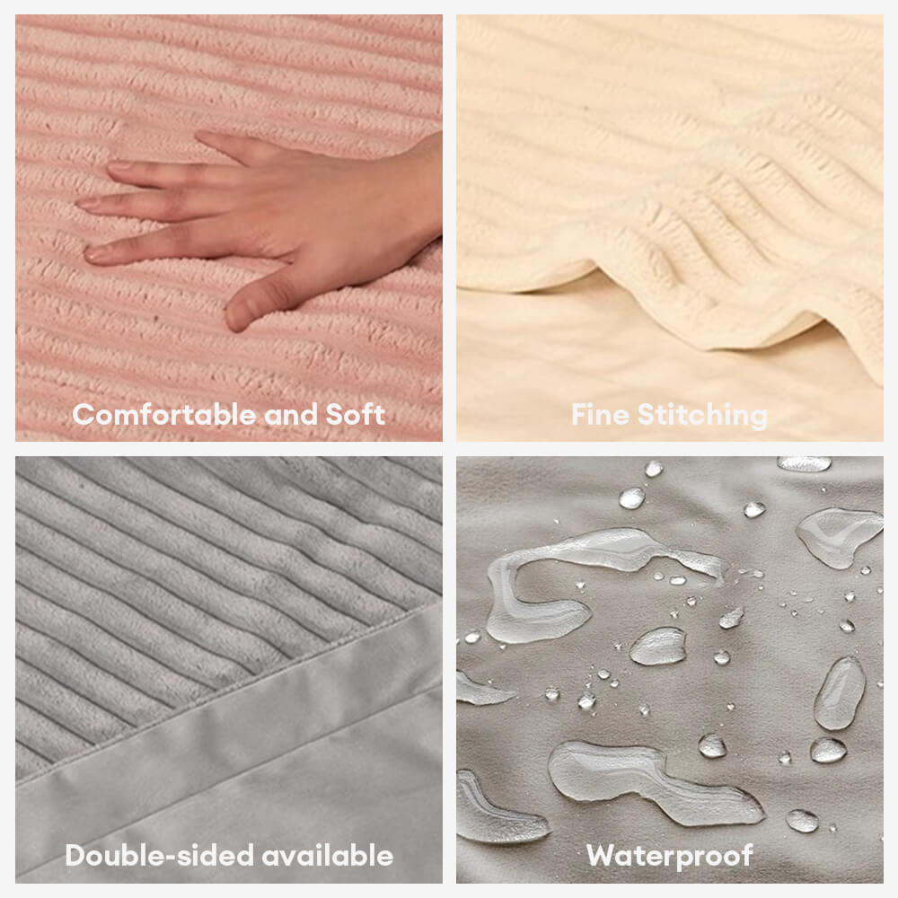 Striped Water-Resistant All-Season Warm Pet Blanket for Multi-Use